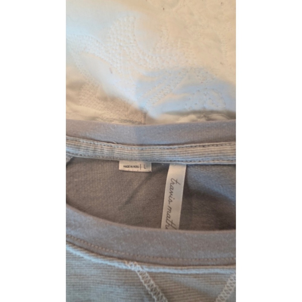 Travis Mathew Crewneck Sweatshirt Raglan Pullover Grey Athleisure Minimalist L - Picture 12 of 12